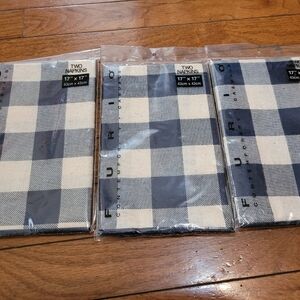 Navy and White Checkered Napkins